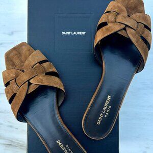 SAINT LAURENT - Tribute Suede Sandle / LAND,  SIZE 40 / Designer